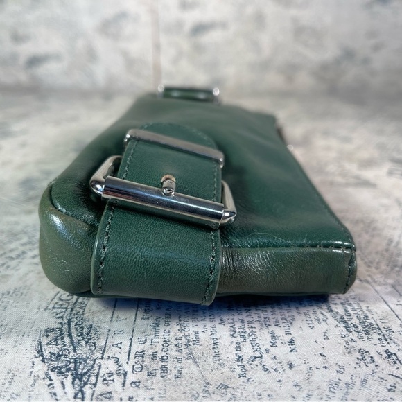 banana republic leather clutch bag with 2 buckles on front - Picture 2 of 11